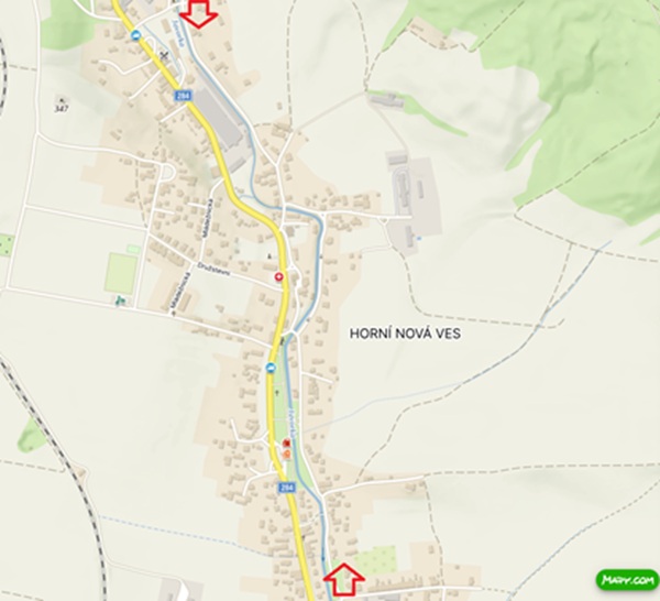 Mapa odstavky vody